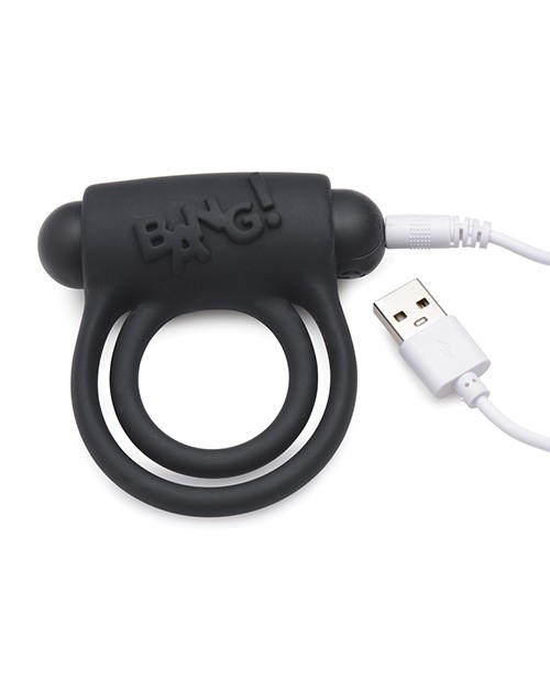 Bang! Vibrating Cock Ring & Bullet w/Remote Control - Black gallery