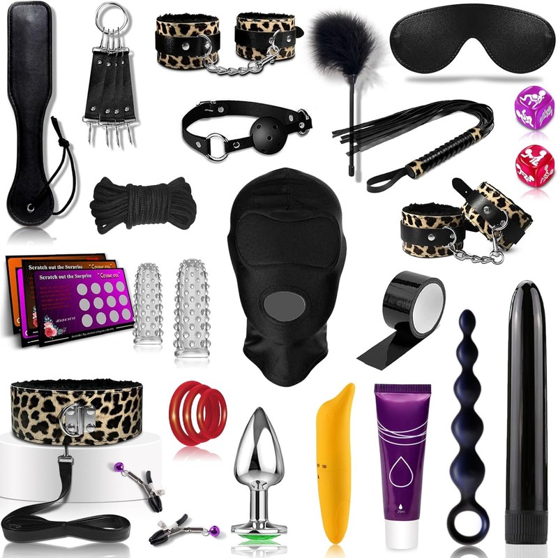 BDSM Kit Bondage Kit Restraints Set Sex Toys Kit for Adult 30PCS,Sex Things for