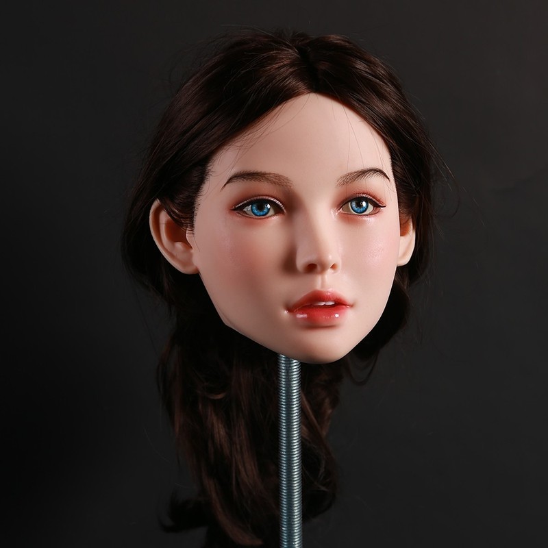 (Only Head) Realistic Silicone Sex D-olls Lifelike Adult Sex Toys W/Implant Hair gallery