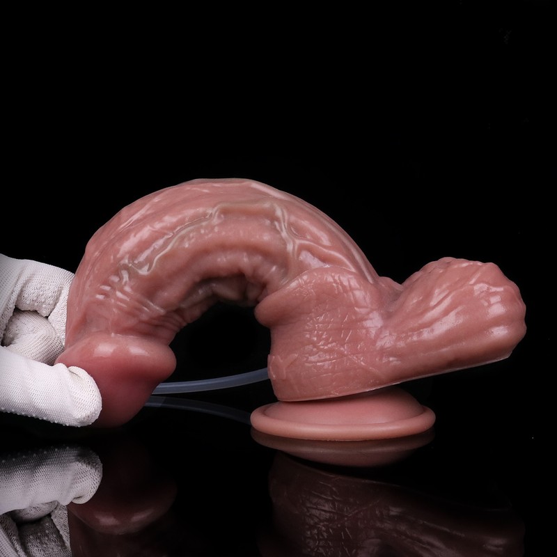 Realistic Inflatable Ejaculating Dildo Squirting Soft Cock Penis Suction Sex Toy gallery