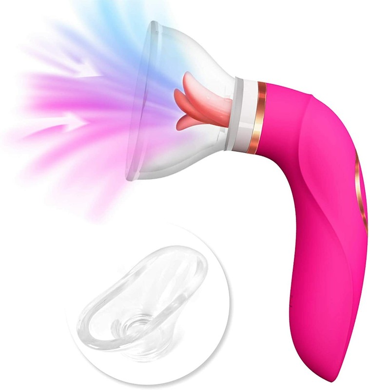 Female Sucking Vibrator Clit Tongue Licking Stimulator Dildo Nipple Sucker Sex