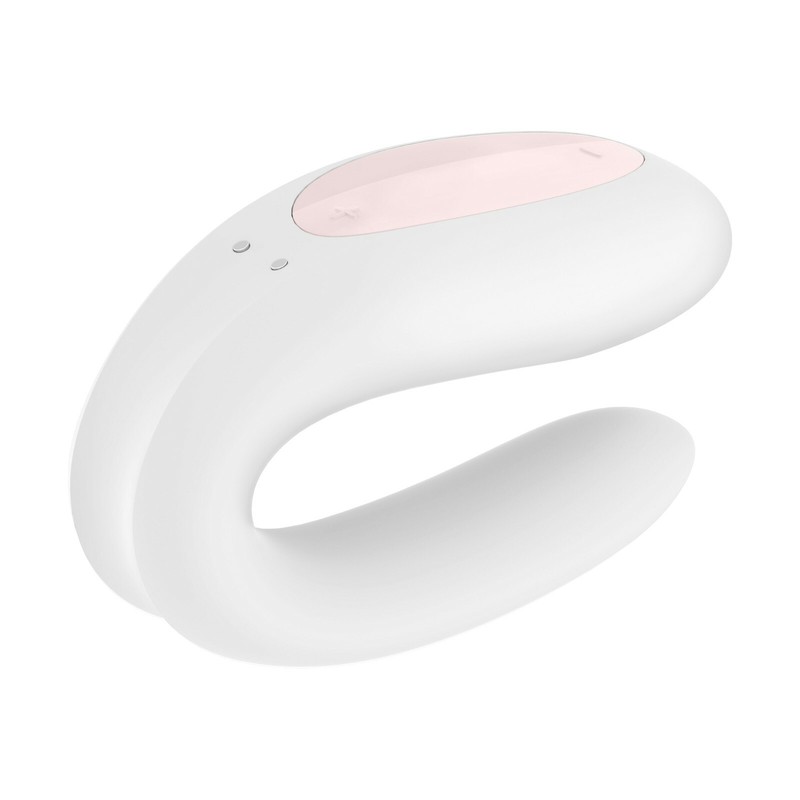 Satisfyer Double Joy Vibrator White – Clitoral G-Spot Cock Vibe Couples Sex Toy
