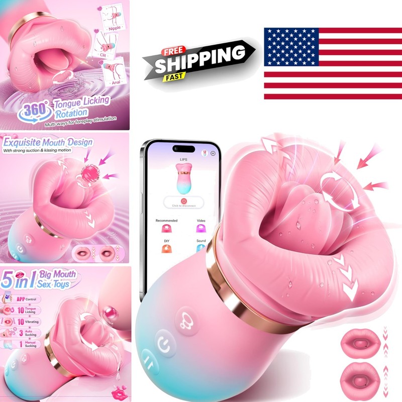 5in1 Mouth Sucking Vibrator Fantasy Pink Silicone with Auto and Manual Modes