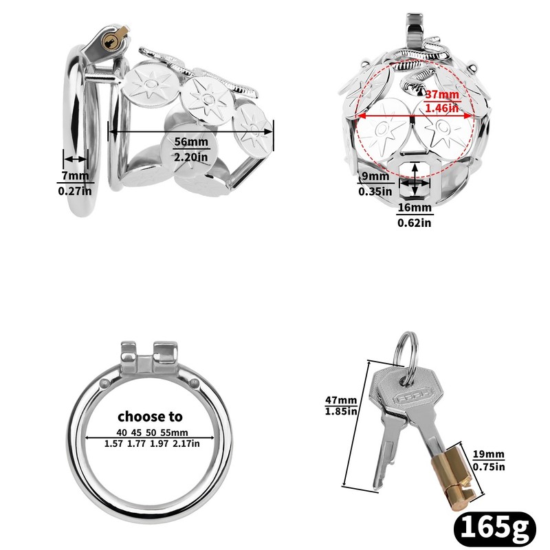 FRRK New Metal Chastity Cock Cage Sex Toy With 3 Rings Penis Exercise&Abstinence gallery