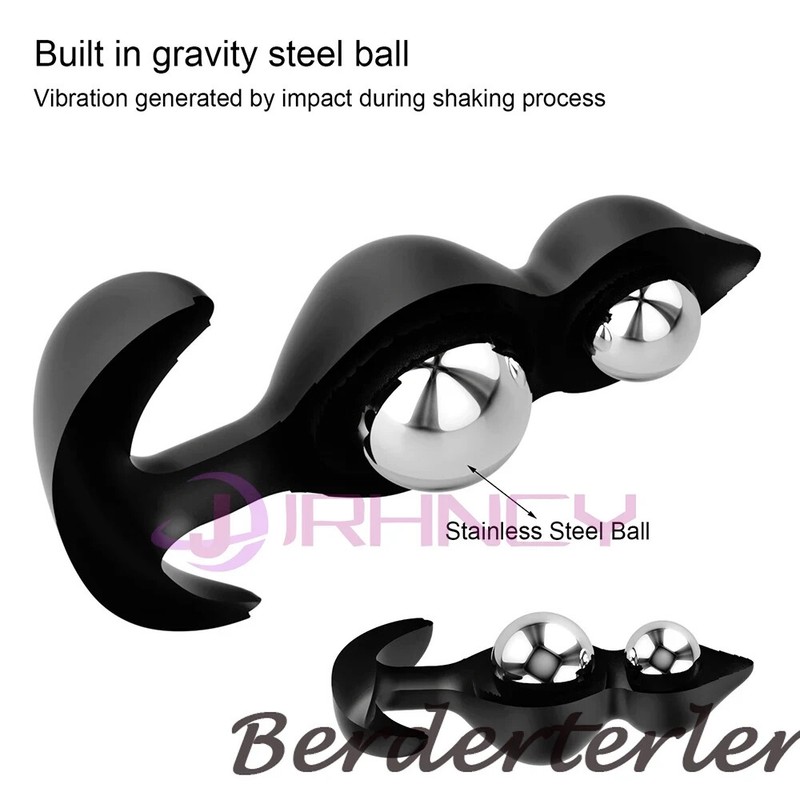 Solid Silicone Anal Plug Built in Steel Ball Butt Plug Beginner Anal Dilation gallery