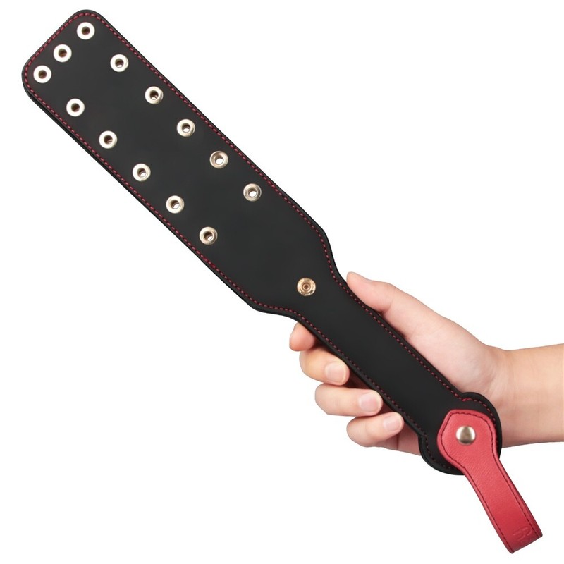 15 inch Reign PU Spanking Paddle Dual-Branch Black Red Bondage Sex Toy Women gallery