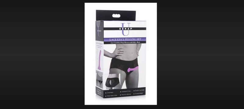 Lace Envy Crotchless Panty Harness – SM – Black
