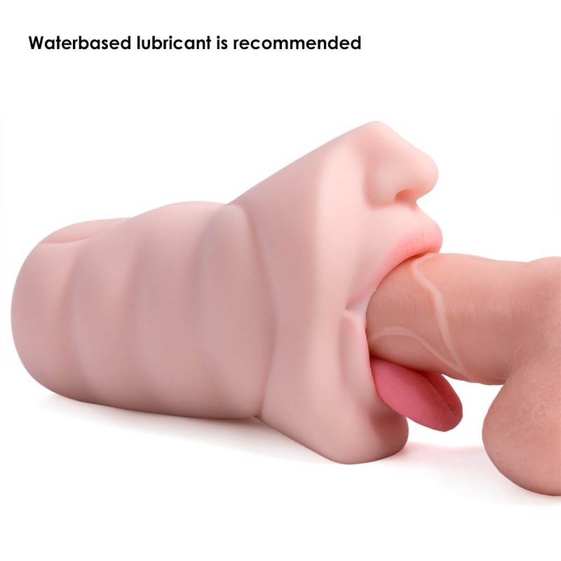 Male Masturbator Oral Deep Throat Stroker Blowjob Sex Toy Realistic Tongue Men gallery
