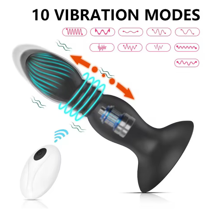 Prostate Massager Vibrator Thrusting Anal Butt Plug Dildo Sex Toys for Men Women gallery