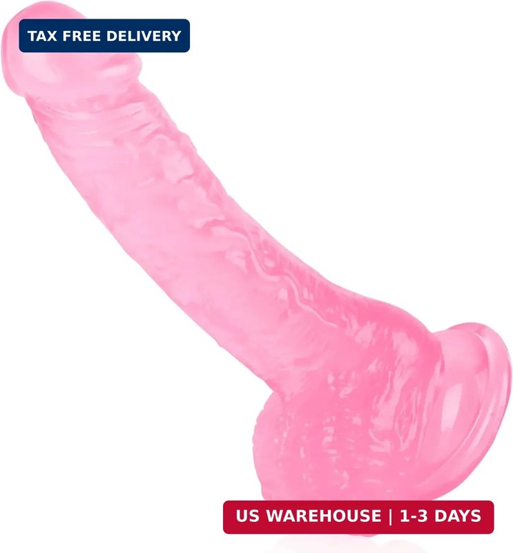 7 Inch Soft Pink Dildo Realistic Silicone Medium Anal Dildos Stimulation Vaginal