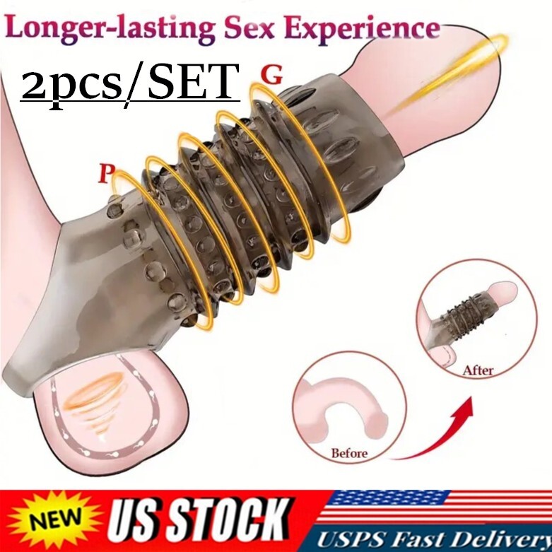 Men Penis Sheath Penis Sleeve Girth Extender Erection Enlarger Enhancer Extender