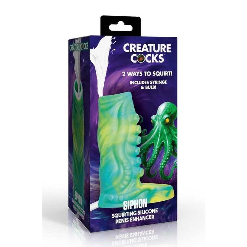 Creature Cocks Tentacle Squirting Penis Enhancer Sleeve – C-Ring, Pump Tube