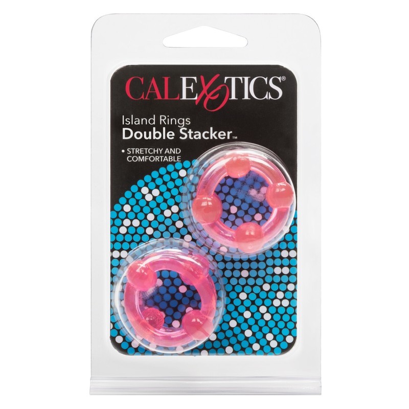 California Exotic Novelties Island Rings Double Stacker Ring Pink, New