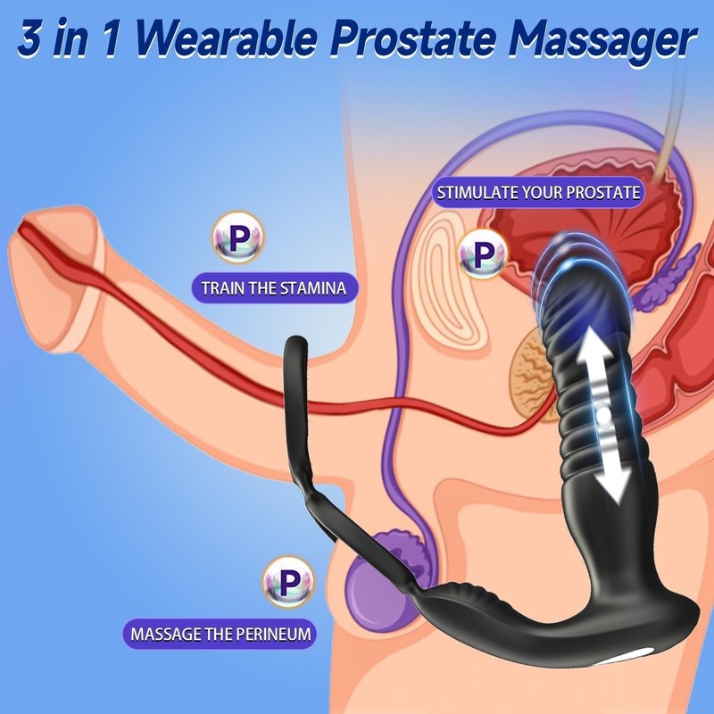 Male Prostate Massager Vibrator Thrusting Anal Butt Plug Dildo Sex Toys for Men gallery