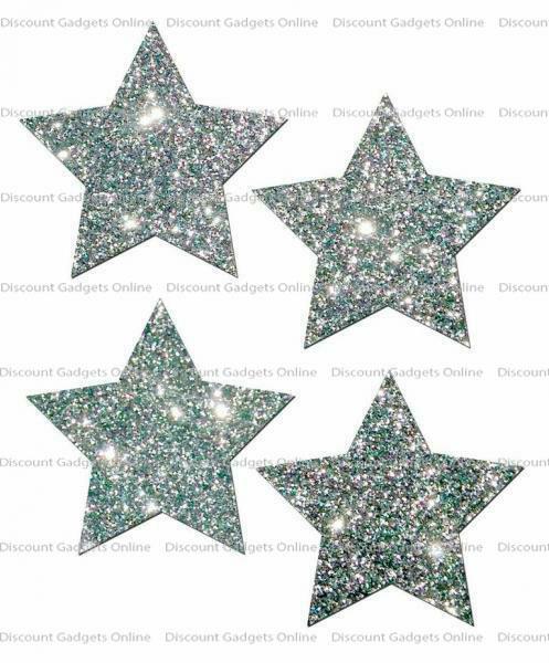 Petites Silver Glitter Star O/S 2 Pack Pasties Pasteese Nipple Dance Wear Linger