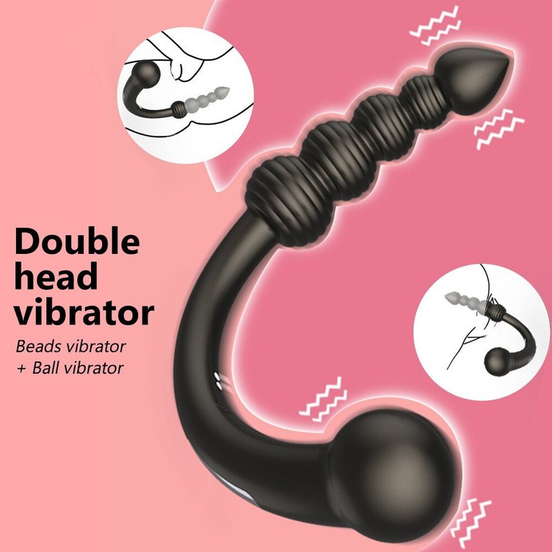 Strap On Dildo Double Ended Strapless Vibrating G-Spot Women Lesbian Sex Toys US gallery