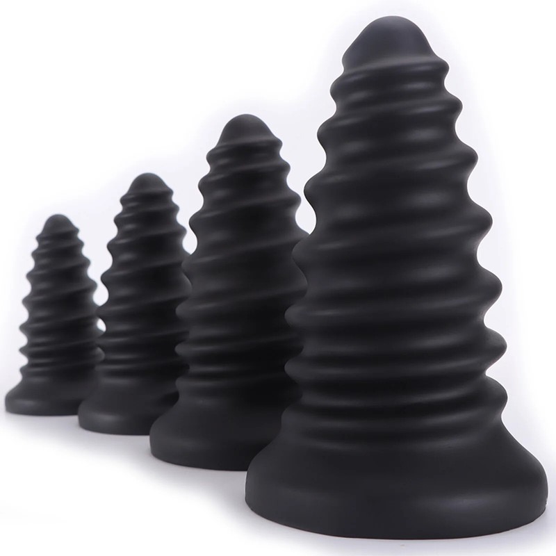Huge Silicone Screw Anal Plug Soft Butt Plug Big Anal Dilation Women Men gallery
