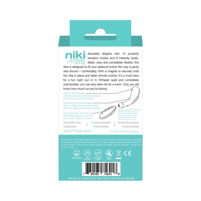 VeDO Niki Rechargeable Panty Vibe Tease Me Turquoise gallery