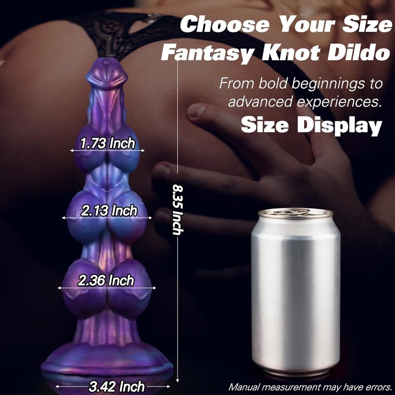 8.35&Prime; Monster Knot Dildo, Large Fantasy Thick Knotted Silicone Dilldo with Stron