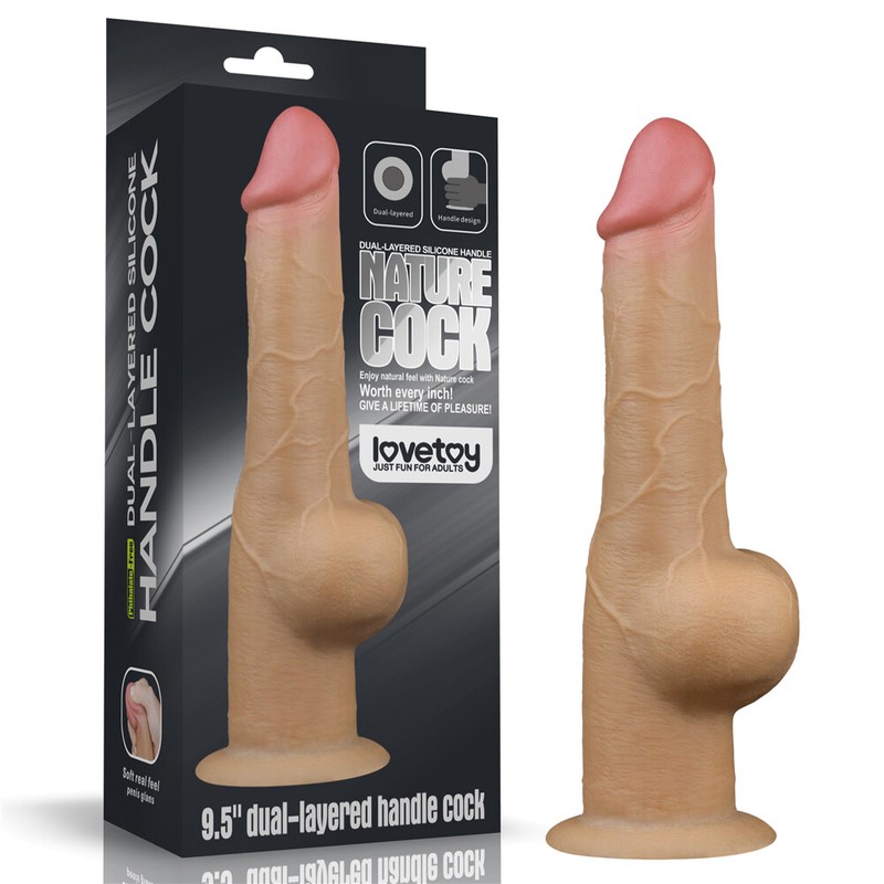 Lovetoy Big Dildo Shove Handle Push Dildo Nature Cock Dual Layered 9.5 »