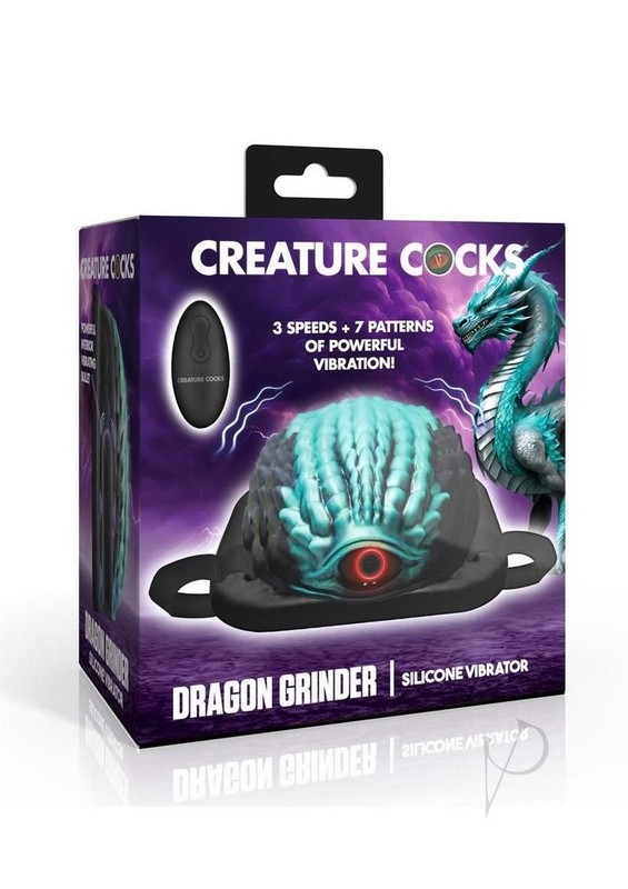 Creature Cocks Dragon Vibrating Rechargeable Silicone Grinder – Black/Teal