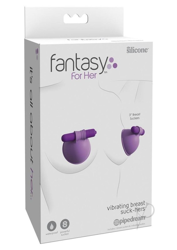 Fantasy For Her Silicone Vibrating Breast Suck-Hers Waterproof – Purple