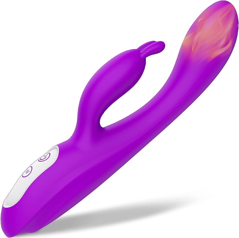 G Spot Rabbit Vibrator with Heating Function, Rose Sex Toys for Clitoris G-spot