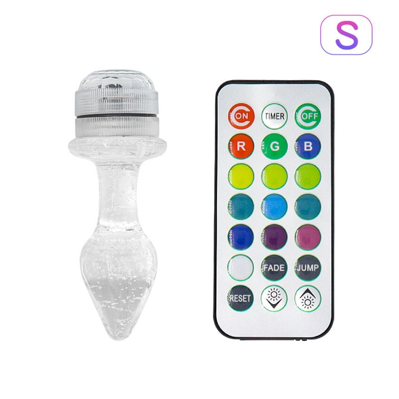 Female LED Light Jewel Anal Butt Plug Orgasm Stimulator Adult Sex Toy & REMOTE