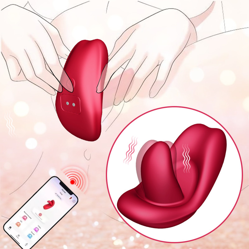 Tongue Licking Clit Stimulator G spot Vibrator Dildo Massager Sex Toys For Women