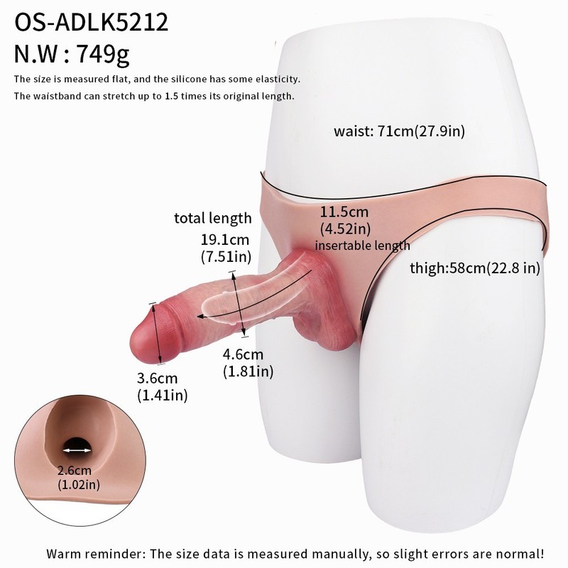 Realistic Hollow Wearable Penis Sleeve Silicone Extender Enlarger Pants For Male gallery
