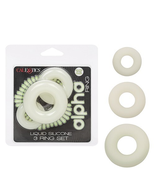 CalExotics Alpha Rings Liquid Silicone Glow In The Dark 3 Ring Set