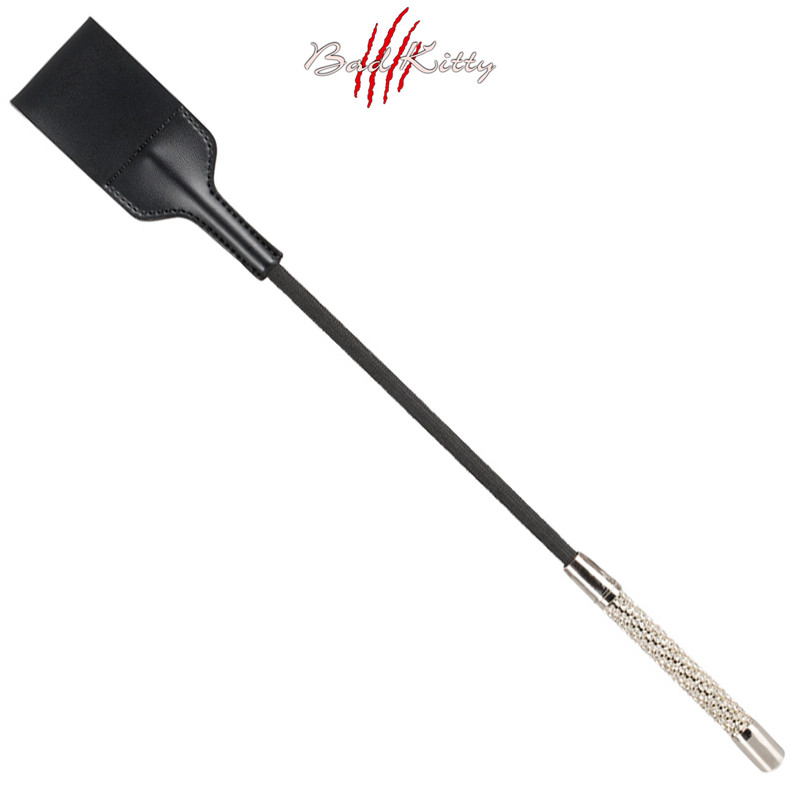 Bad Kitty Crop – Flat Tip Spanking Whip Decorated with Rhinestones BDSM