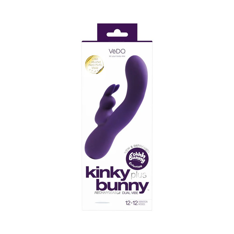 VeDO Kinky Bunny Rechargeable Rabbit Vibrator - Deep Purple gallery