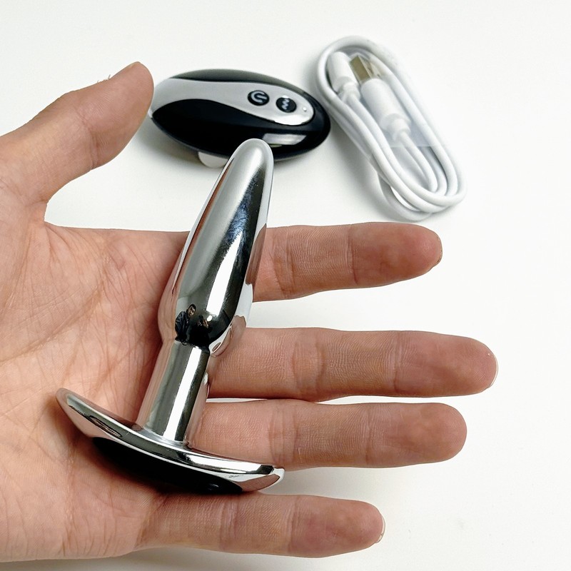 Metal Anal Plug Remote Control Vibrating Prostate Butt Plug Dilator Sex Toy