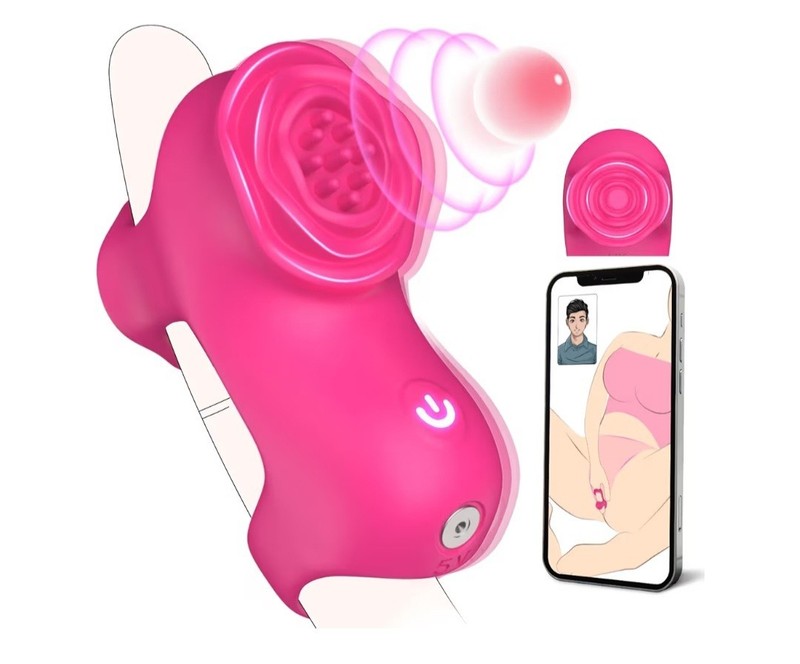 Finger Vibrator Adult Sex Toys – Mini Vibrator Rose Toy with 5 Vibrating + 9 App