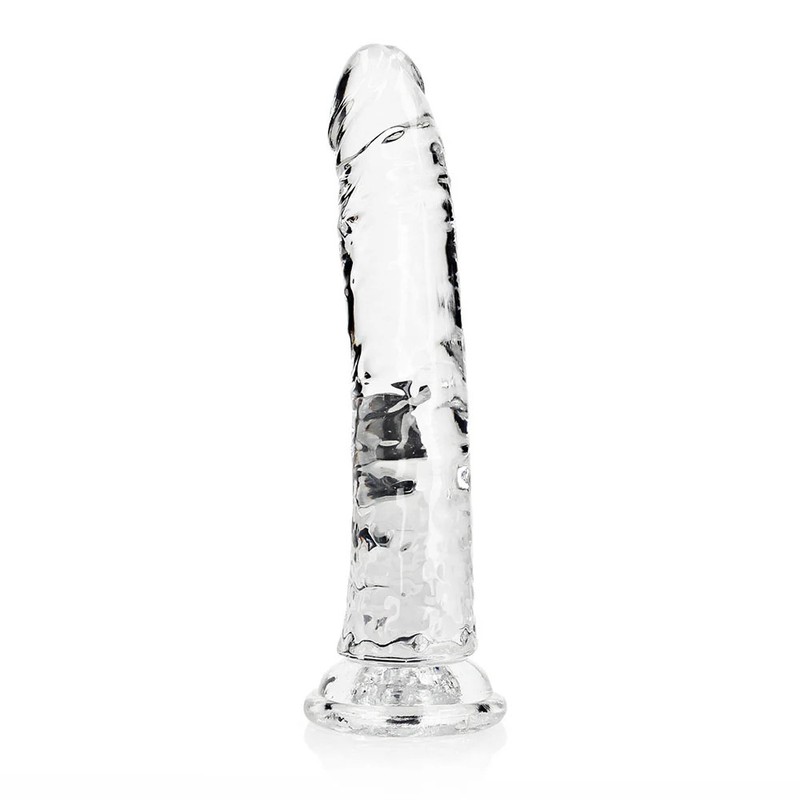 RealRock Crystal Clear Slim 9 in. Dildo Clear gallery