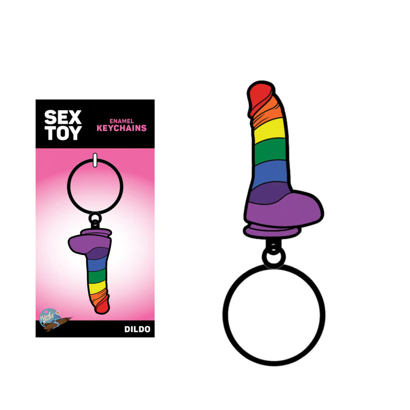 Rainbow Colored Dildo LGBT Key Chain Fashion Accessories Keychain Gift Gag