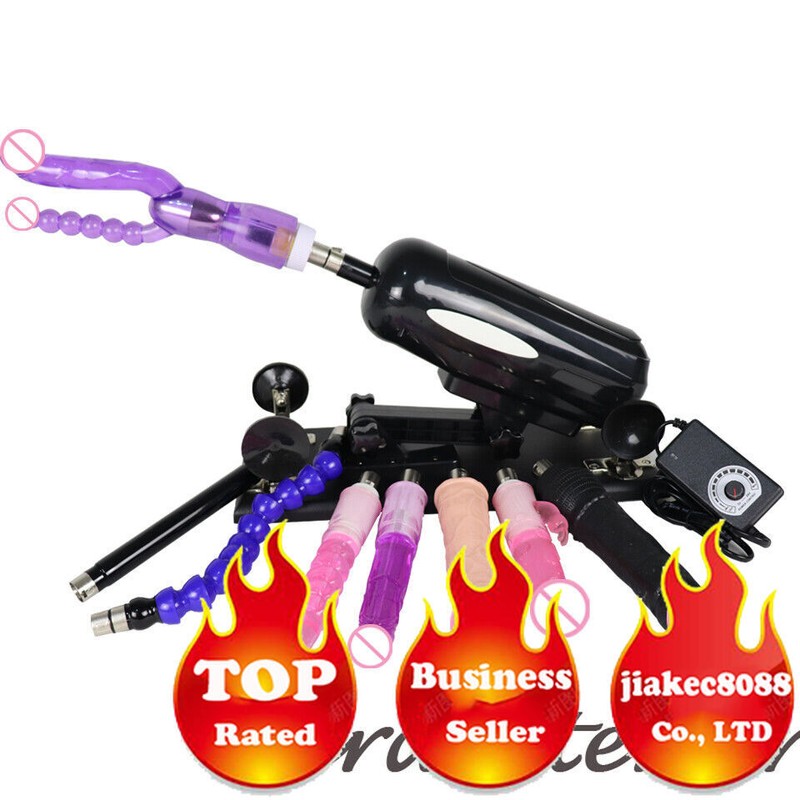 Automatic Sex Machine Gun with Black Big Dildo Sex Machine Automatique 8 Dildos