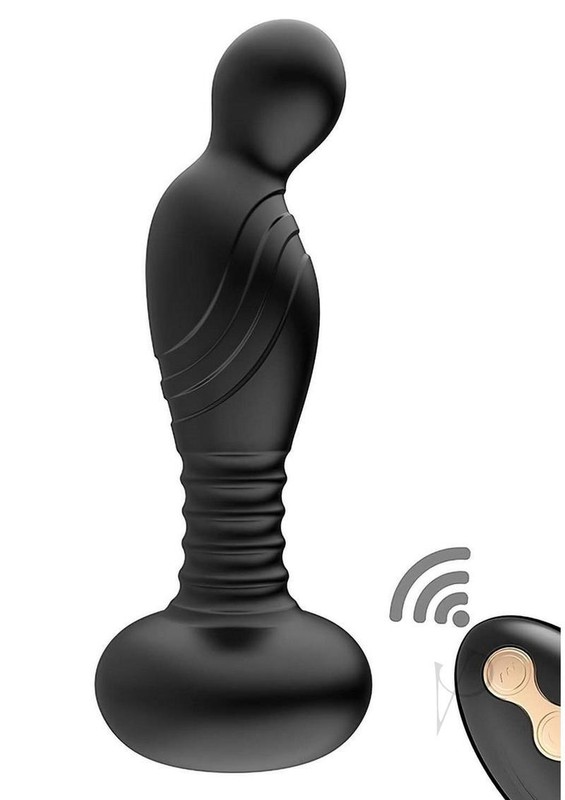 Ass-Sation Remote Vibrating Rechargeable Silicone P-Spot Plug - Black gallery
