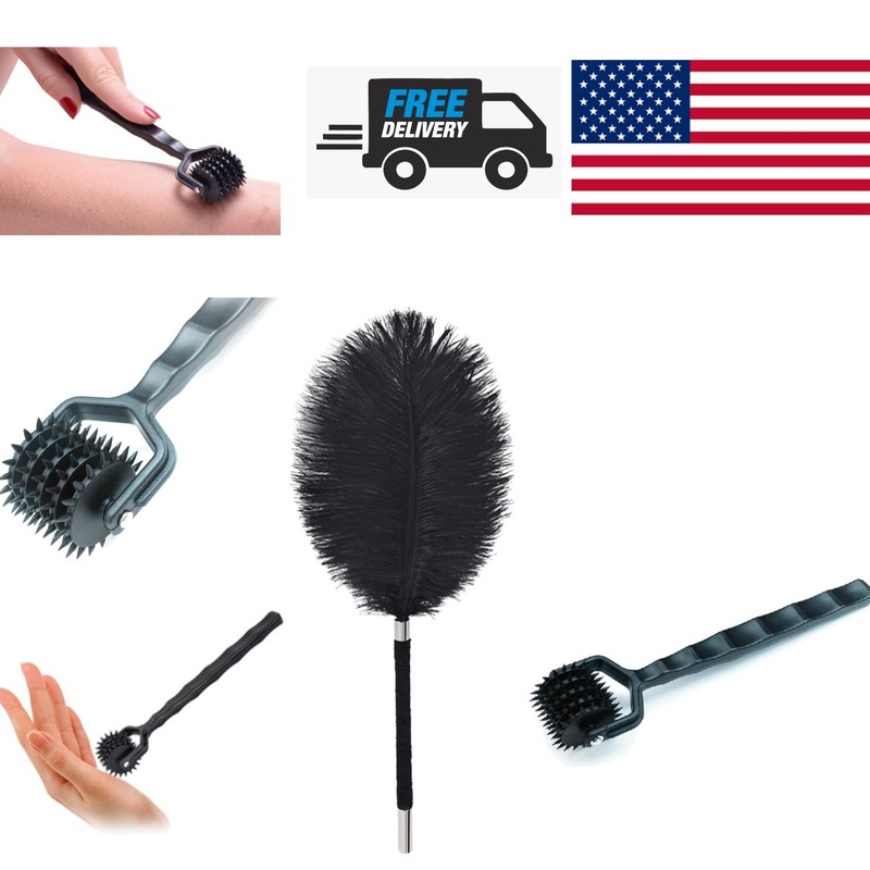 Couples Foreplay Accessories Feather Tickler and Spiked Wheel Sensory Experience