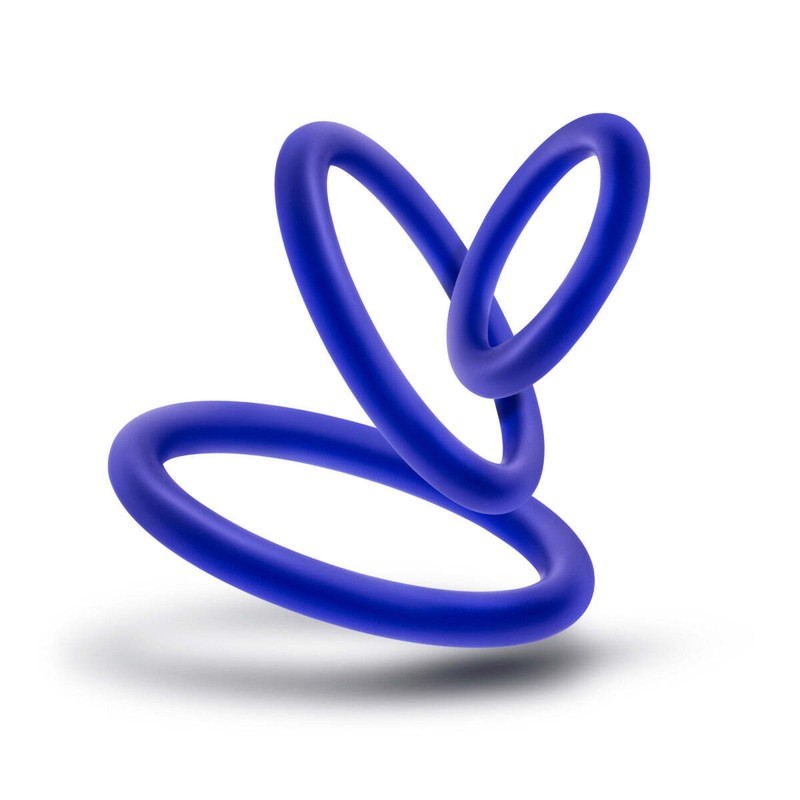 Blush Performance 3 Pack Silicone Penis Cock Ring Erection C-Rings Set 3 Sizes gallery