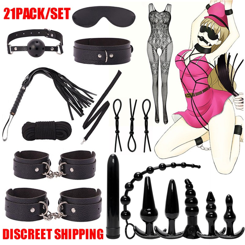 21Pcs Set Restraint Erotic Bondage Ropes Kit BDSM Games Sex Toys for Couple Fun