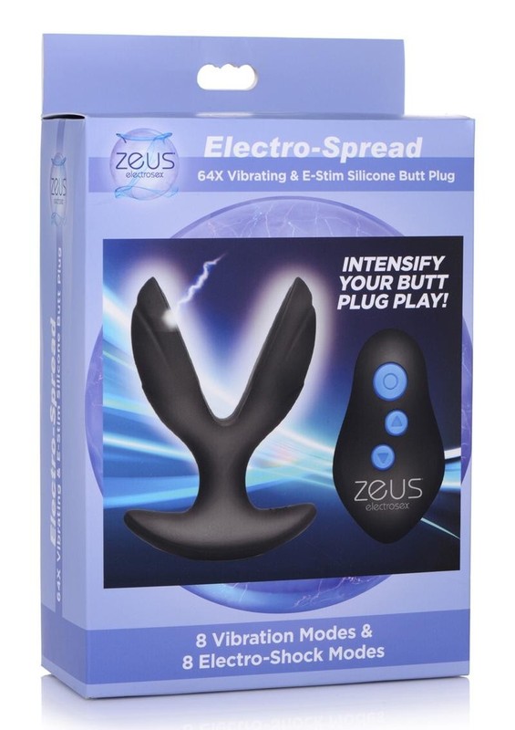 Zeus Electro-Spread 64X Vibrating & E-Stim Rechargeable Butt Plug & Remote