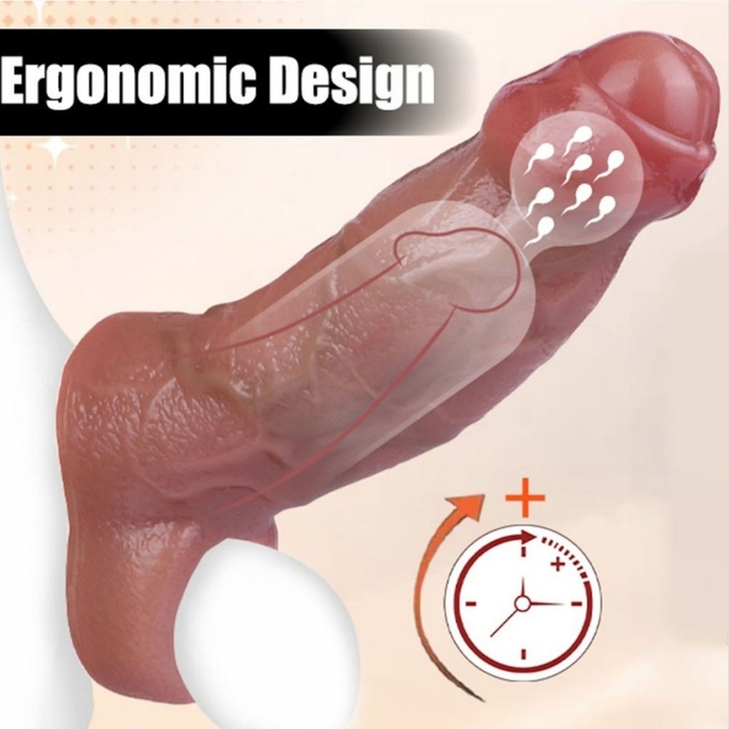 Reusable-Thick-Penis-Extender-Sleeve-Extension-Big-Male Girth Enhancer Enlarger