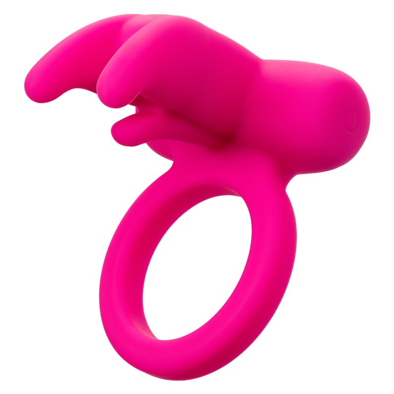 Cal Exotics Silicone Rechargeable Triple Clit Flicker Cock Ring - Pink gallery