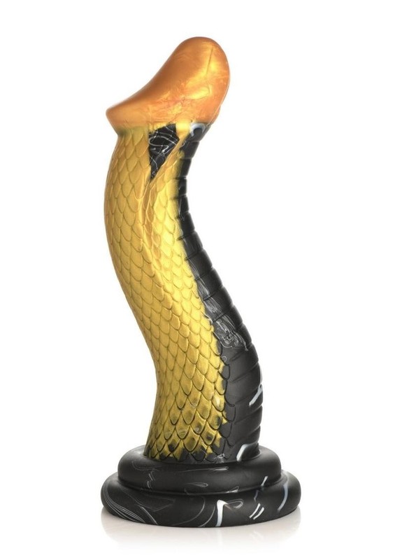 Creature Cocks Golden Mamba Silicone Dildo - Gold/Black gallery