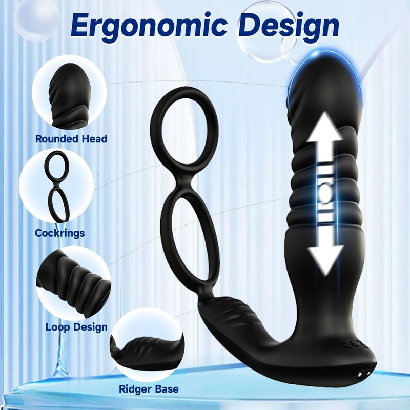 Male Prostate Massager Vibrator Thrusting Anal Butt Plug Dildo Sex Toys for Men gallery