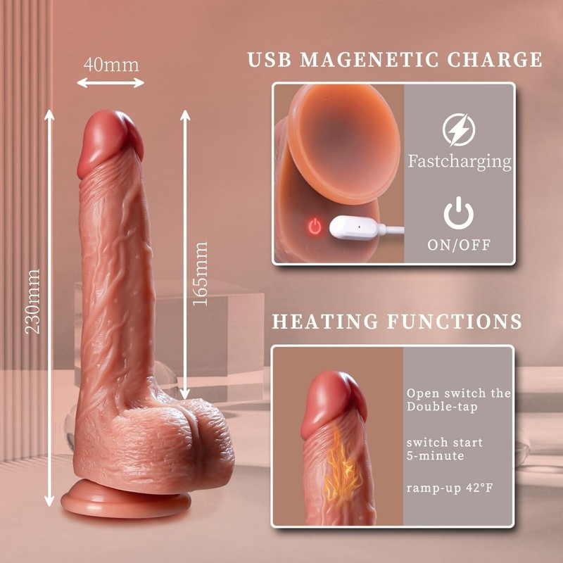Long Dildo Thrusting Vibrator Massager Realistic Penis Dong Sex Toy for women gallery