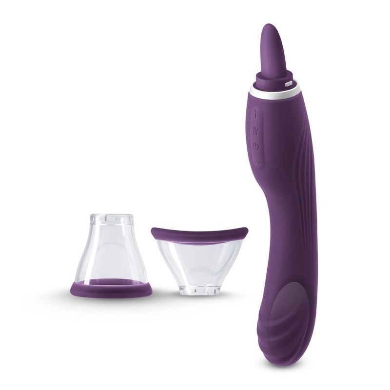 NS Novelties Inya Triple Delight Purple – Flickering Tongue Vibrator