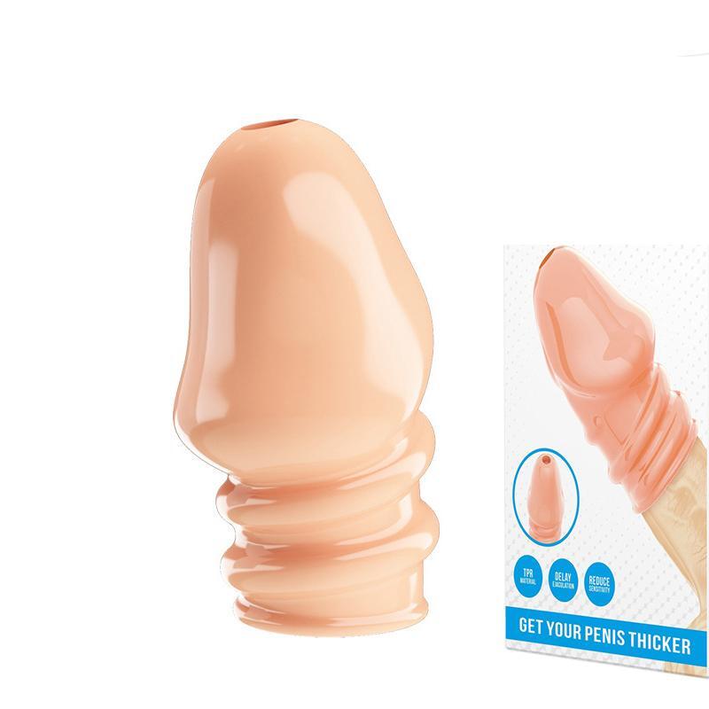 Male Foreskin Glans Sleeve Thicken Penis Cock Ring Enlarger Erection Dick Condom